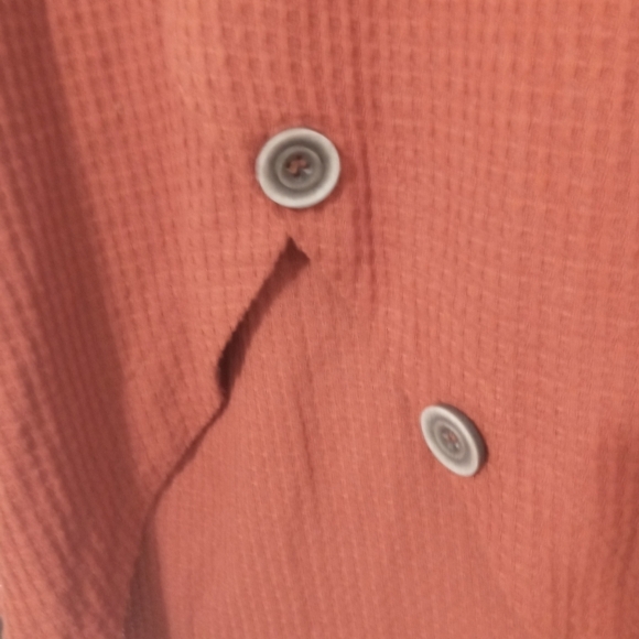 CY Fashions Burnt Orange Oversize Overlapping Long Sleeve Knit Sweater Buttons - Picture 5 of 16